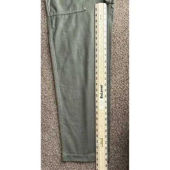 NWT Outerknown Sz 28 Olive Green Utility Military Organic Ctn Wide Leg Pockets - Picture 9 of 12